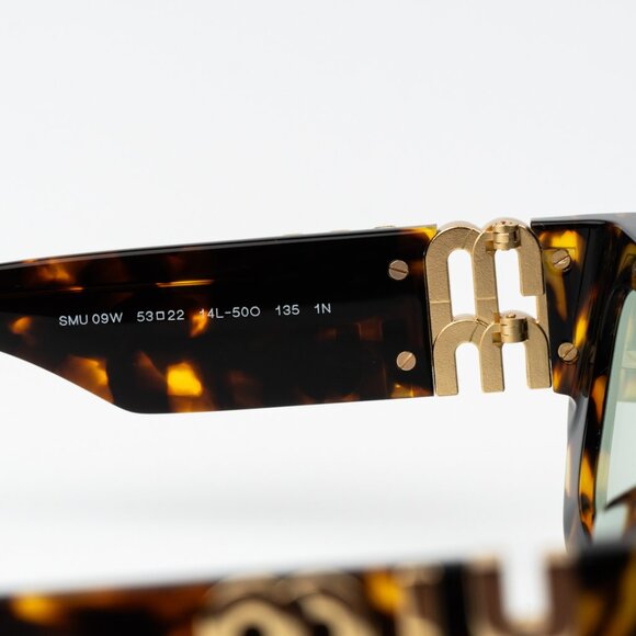 Miu Miu Brown and Gold Sunglasses with Tortoiseshell Frame - Picture 8 of 9
